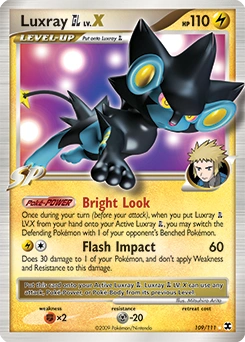 Luxray GL LV.X Pokémon card, number 109