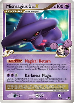 Mismagius GL LV.X Pokémon card, number 110