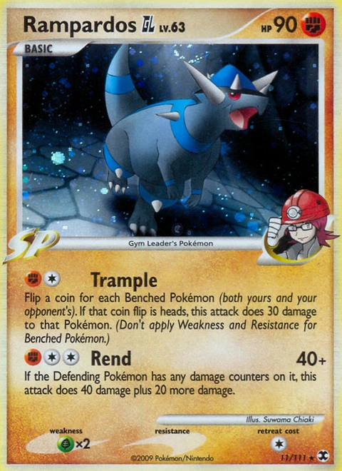 Rampardos GL Pokémon card from Rising Rivals, number 11 (Holo print)