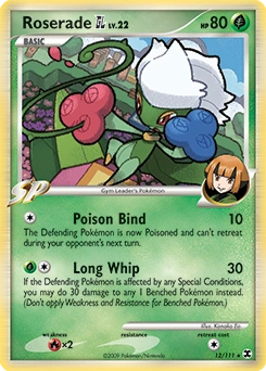 Roserade GL Pokémon card, number 12