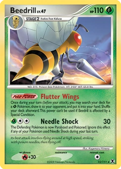 Beedrill Pokémon card, number 15