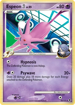 Espeon E4 Pokémon card, number 18