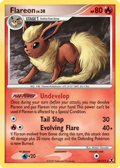 Flareon Pokémon card, number 19