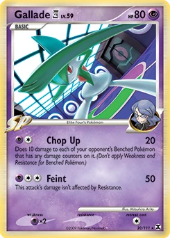 Gallade E4 Pokémon card, number 20