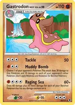 Gastrodon West Sea Pokémon card, number 22