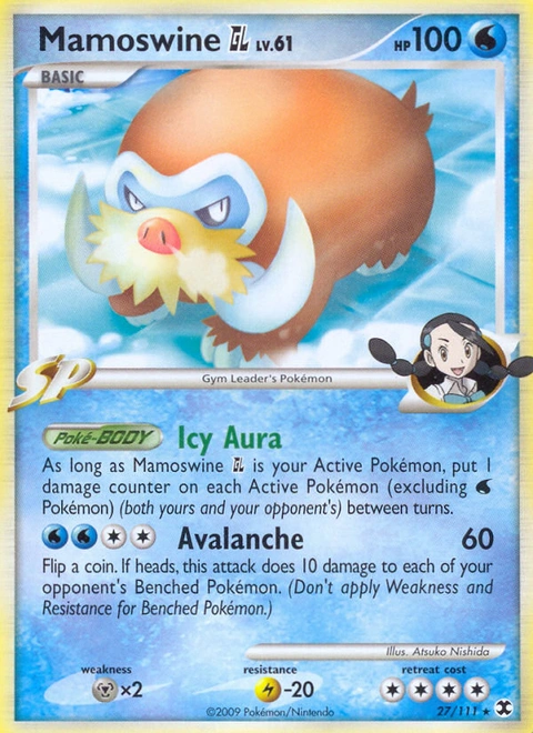 Mamoswine GL Pokémon card from Rising Rivals, number 27 (Standard print)