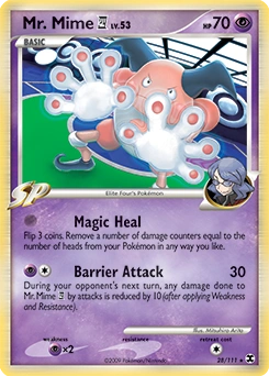 Mr. Mime E4 Pokémon card, number 28