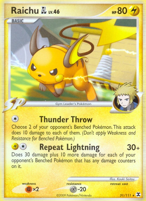 Raichu GL Pokémon card from Rising Rivals, number 31 (Standard print)