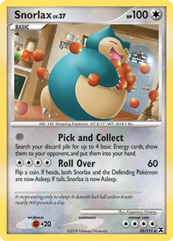 Snorlax Pokémon card, number 33
