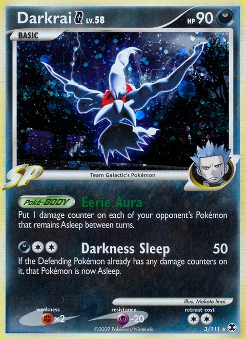 Darkrai G Pokémon card from Rising Rivals, number 3 (Holo print)