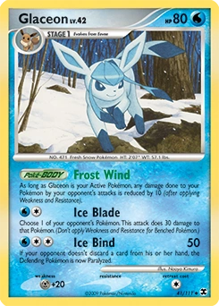 Glaceon Pokémon card, number 41