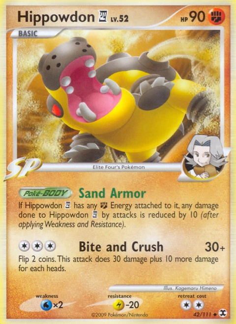 Hippowdon E4 Pokémon card from Rising Rivals, number 42 (Standard print)