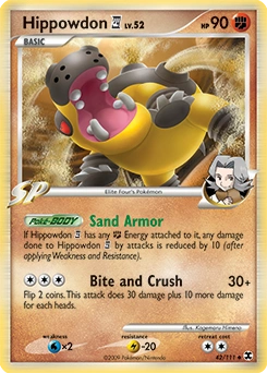 Hippowdon E4 Pokémon card, number 42