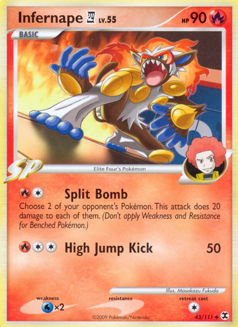 Infernape E4 Pokémon card from Rising Rivals, number 43 (Standard print)