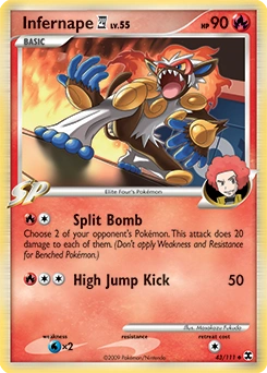 Infernape E4 Pokémon card, number 43