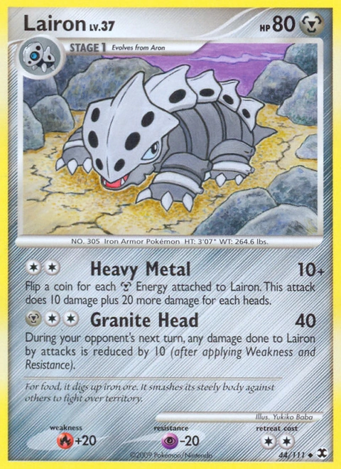 Lairon Pokémon card from Rising Rivals, number 44 (Standard print)