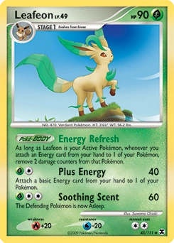 Leafeon Pokémon card, number 45