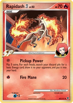Rapidash E4 Pokémon card, number 47