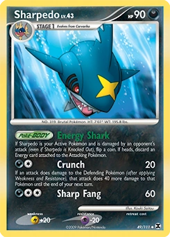 Sharpedo Pokémon card, number 49