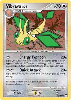 Vibrava Pokémon card, number 53