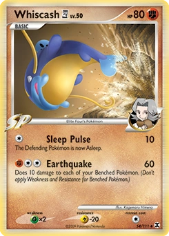 Whiscash E4 Pokémon card, number 54