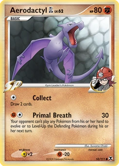 Aerodactyl GL Pokémon card, number 55