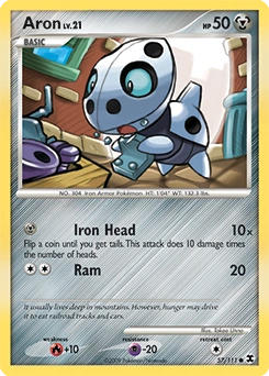 Aron Pokémon card, number 57