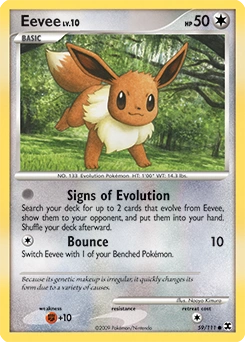 Eevee Pokémon card, number 59