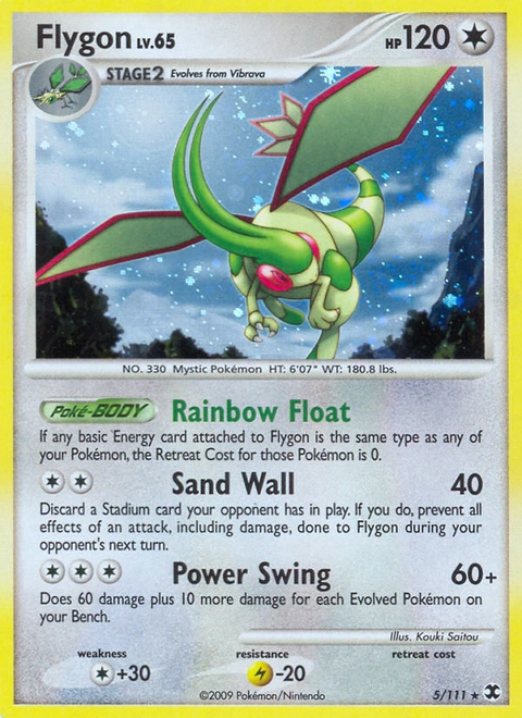 Flygon Pokémon card from Rising Rivals, number 5 (Standard (Deck Exclusive) print)