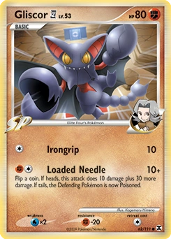 Gliscor E4 Pokémon card, number 62
