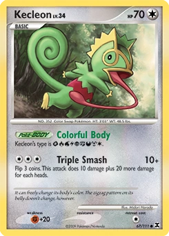 Kecleon Pokémon card, number 67