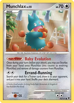 Munchlax Pokémon card, number 70