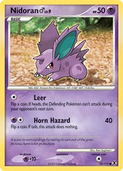 Nidoran ♂ Pokémon card, number 72