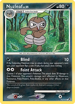 Nuzleaf Pokémon card, number 75