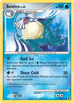 Sealeo Pokémon card, number 77