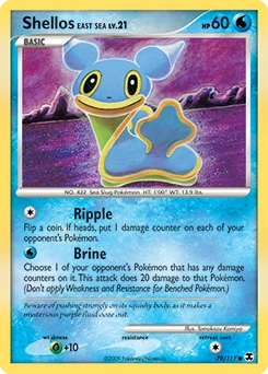 Shellos East Sea Pokémon card, number 79