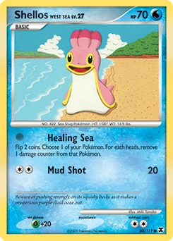 Shellos West Sea Pokémon card, number 80