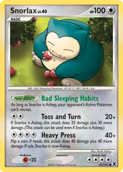 Snorlax Pokémon card, number 81