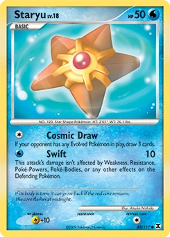 Staryu Pokémon card, number 83