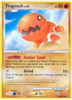 Trapinch Pokémon card, number 84