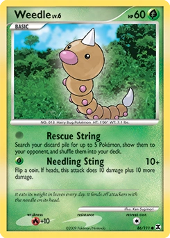 Weedle Pokémon card, number 86