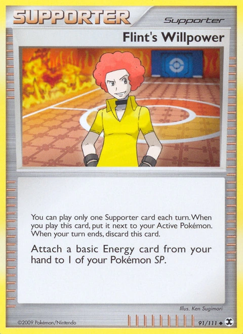 Flint's Willpower Pokémon card from Rising Rivals, number 91 (Standard print)
