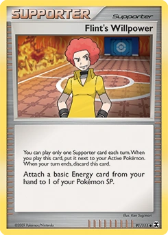 Flint's Willpower Pokémon card, number 91