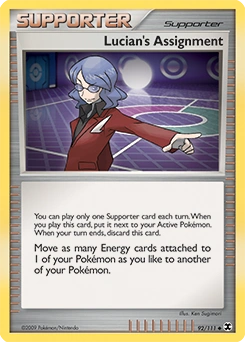 Lucian's Assignment Pokémon card, number 92