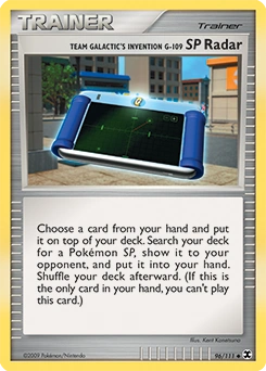 Team Galactic's Invention G-109 SP Radar Pokémon card, number 96