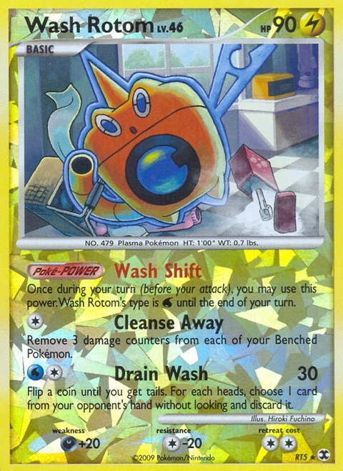 Wash Rotom Pokémon card from Rising Rivals, number RT5 (Holo print)