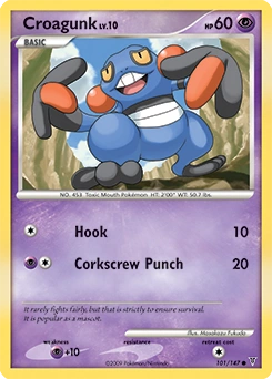 Croagunk Pokémon card, number 101