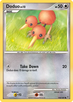 Doduo Pokémon card, number 102
