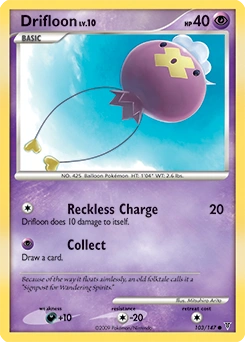 Drifloon Pokémon card, number 103