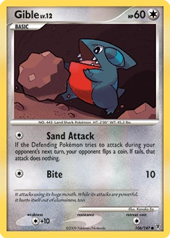 Gible Pokémon card, number 106
